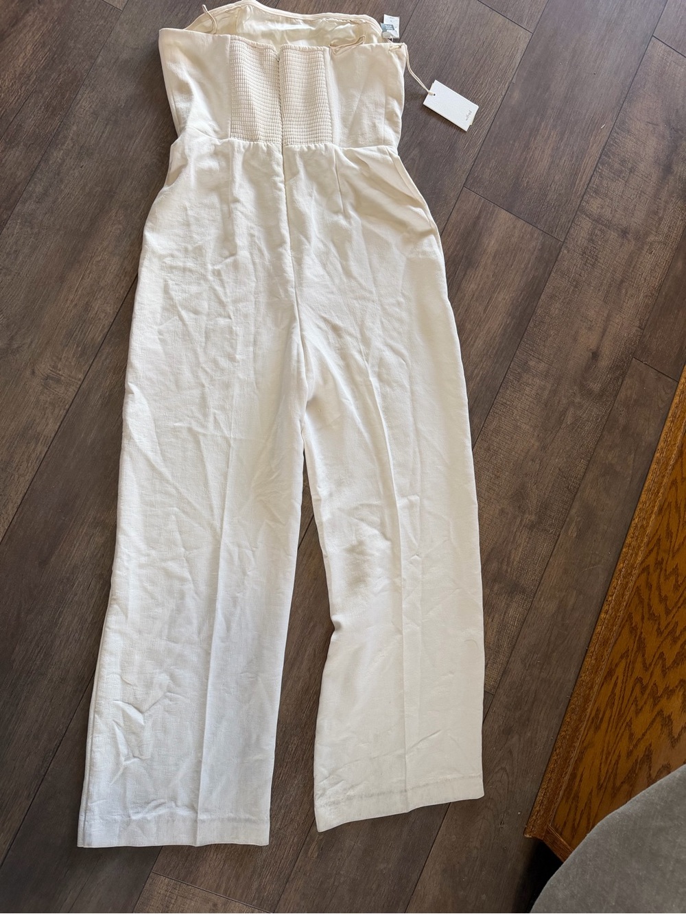 Strapless Wide-Leg Jumpsuit in Cream - Picture 5 of 5